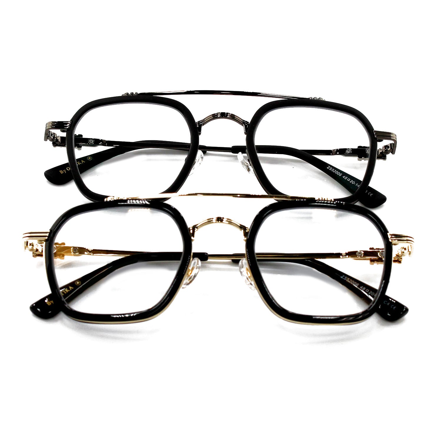 Care by Ottika - Blue Light Blocking Glasses - Adult | Model 52006 | Gold &amp; Green Coating